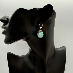 Premier Designs Vintage Light Blue Beaded Dangle Earrings